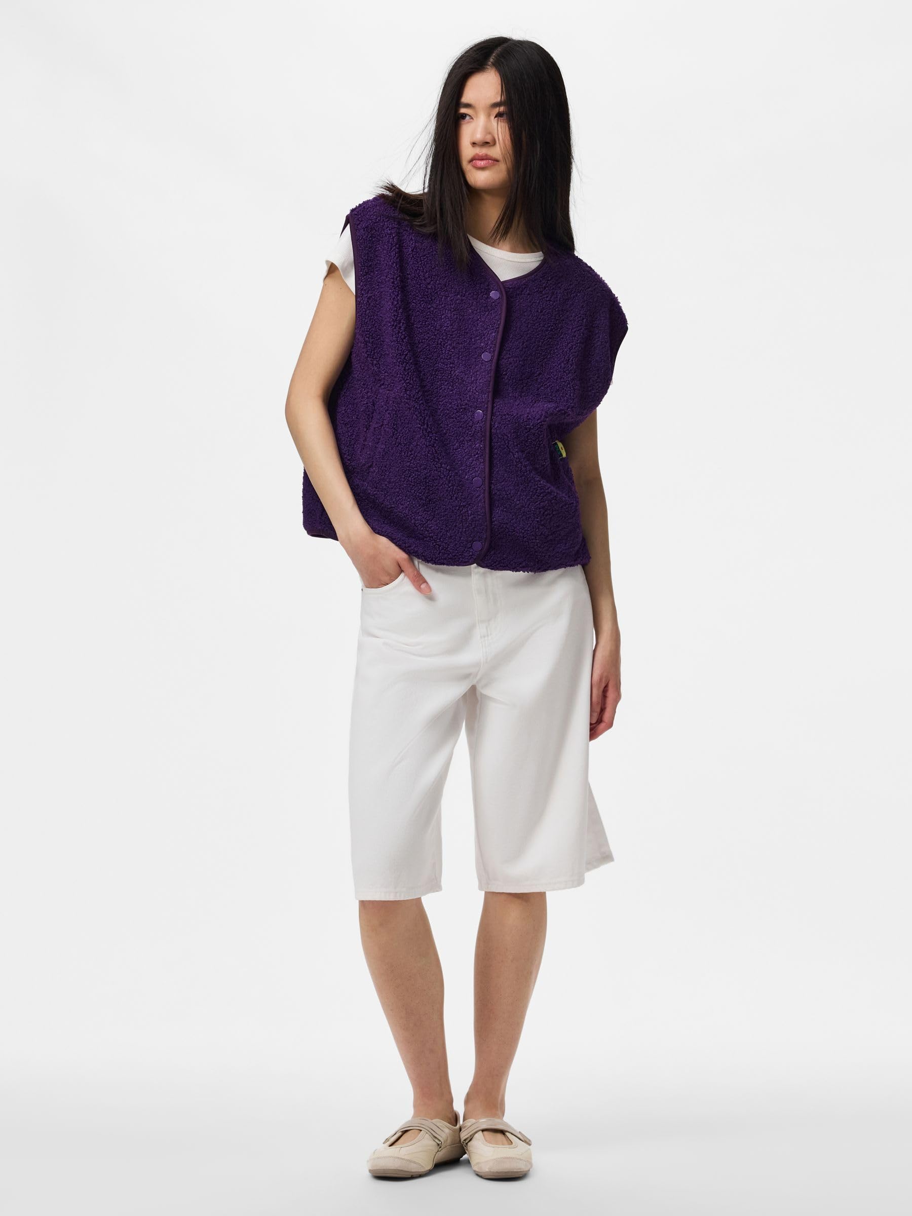 PIECES Damen Pckatty Teddy Vest Noos Bc Pckatty Teddy Vest Noos Bc (1er Pack)