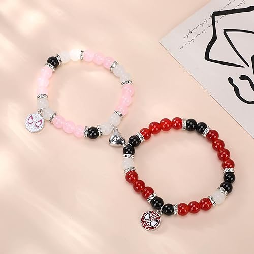 Miniatura 4 de SacXand Matching Bracelets for Couples Kitty Friendship braclets for best friends bf and gf Halloween Christmas Jewelry Gifts for Women Men Girls