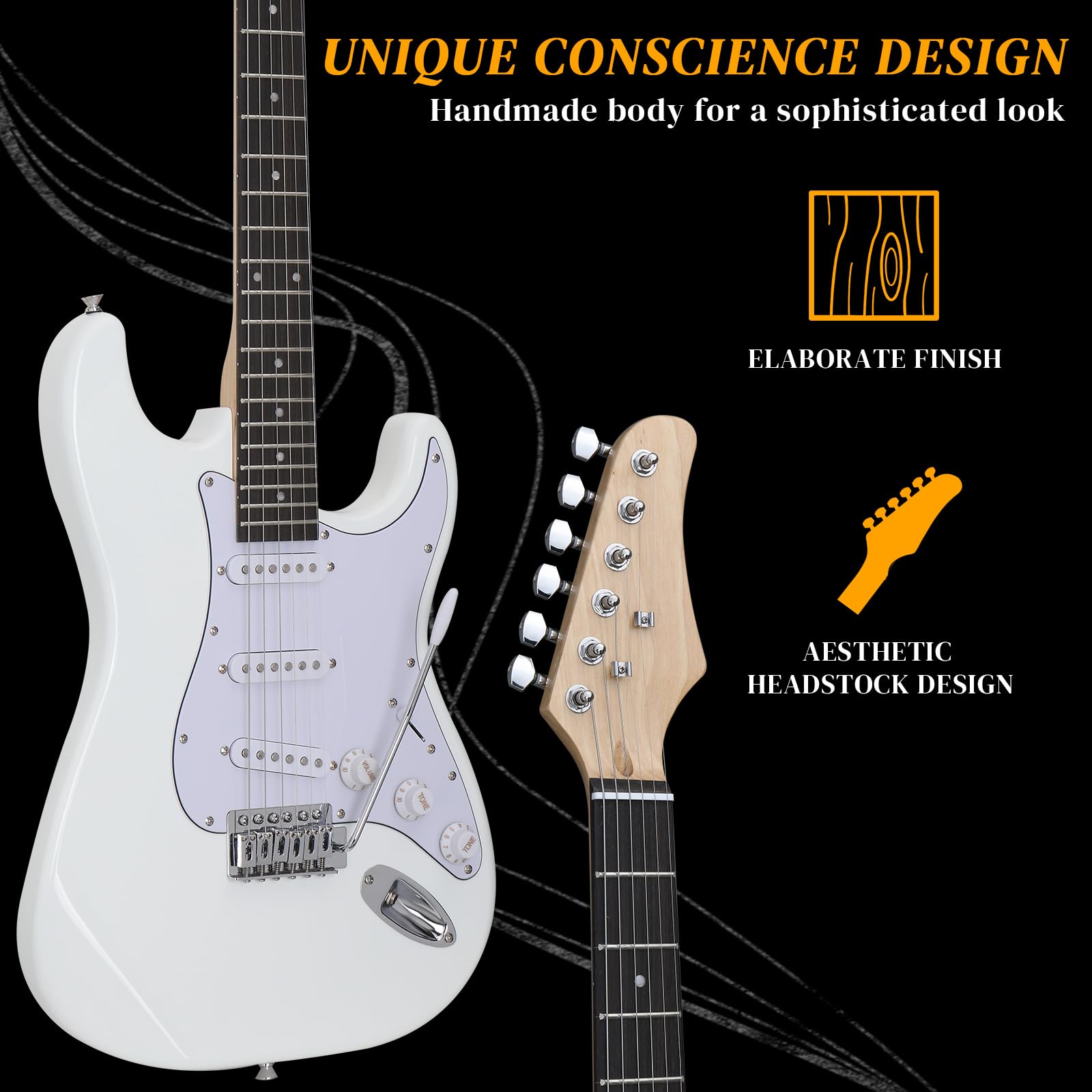 Ktaxon 39-calowa gitara elektryczna solidny korpus zestaw dla