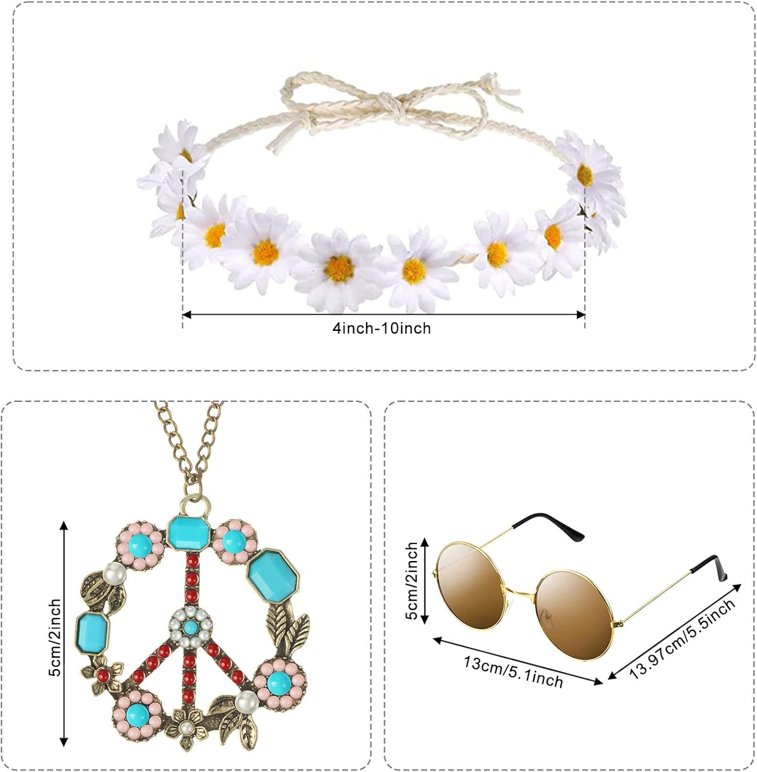 Zhanmai 4 Pieces 60s 70s Outfits for Women Disco Hippie Costume Cowgirl Fringe Vest Bohemia Headband for Halloween Cosplay - Image 2