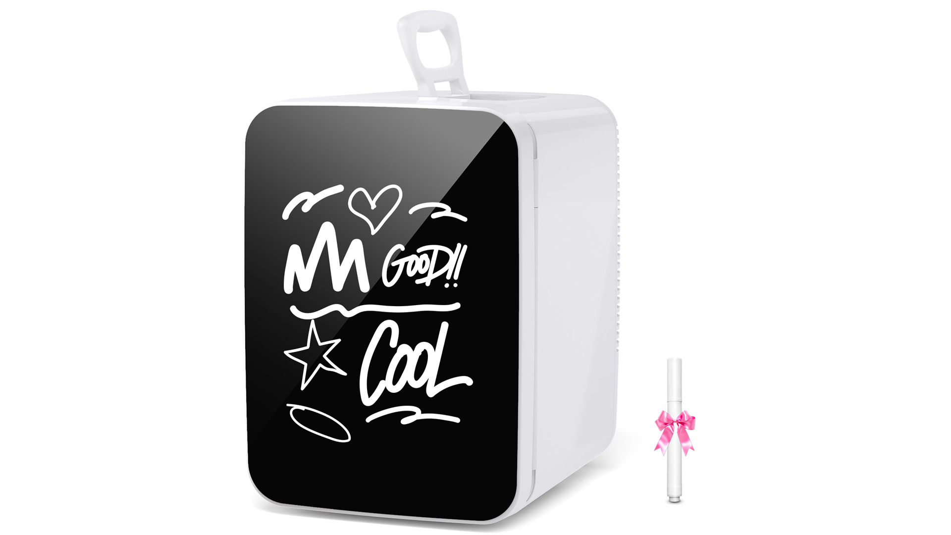 Image of Electactic 10L Compact Mini Fridge, Portable Small Refrigerator, Small Cosmetics Cooler, 2.6 Gal Mini Fridge with AC /DC Adapters for Beverage, Food, Makeup, Bedroom, Office, Dorm, Classic Black