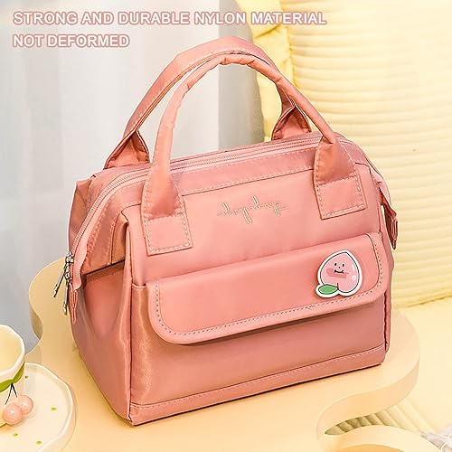 Miniatura 7 de Bolsa de almuerzo Kawaii, bolsa de picnic grande, bolsa aislada para calor o frío, bolsa de mano reutilizable, bonita lonchera estética para mujeres