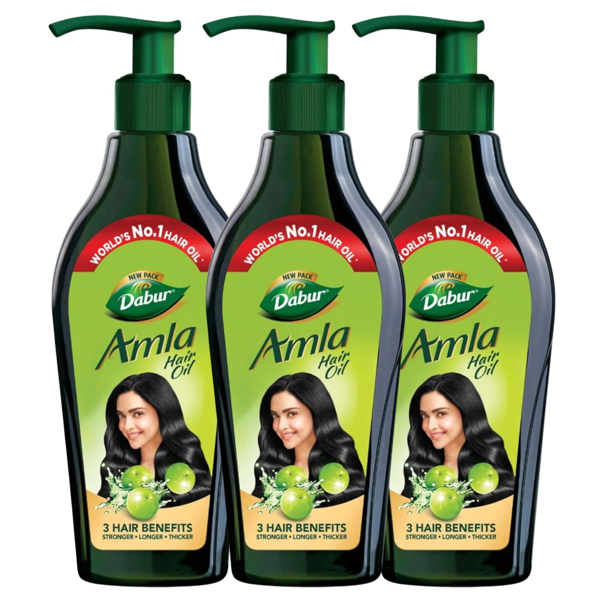 Dabur Amla Hair Oil - 550 ml | For Strong, Long and Thick hair | Nourishes Scalp | Controls Hair Fall, Strengthens Hair & Promotes Hair Growth (Pack of 3)