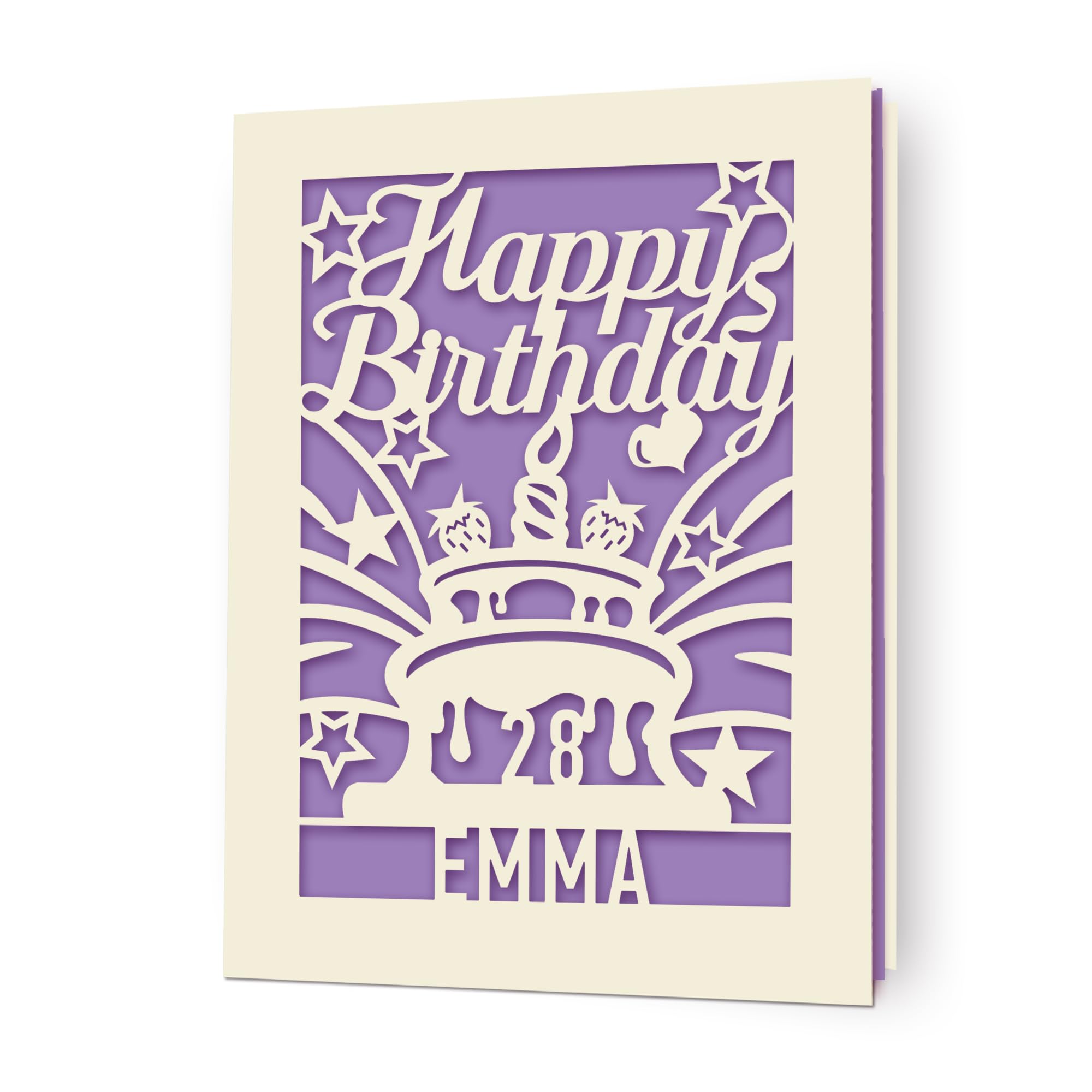 EDSG Personalized Birthday Cards Laser Paper Cut Birthday Greeting Cards with Envelope Happy Birthday Card for 13th 18th 21st 30th 40th 50th 60th (