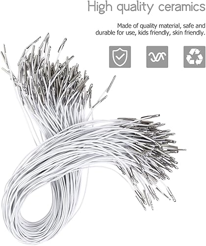 Miniatura 7 de EXCEART 100 cuerdas elásticas de púas redondas elásticas con púas metálicas dobles plateadas para máscaras, sombreros, capucha, menús, insignias,