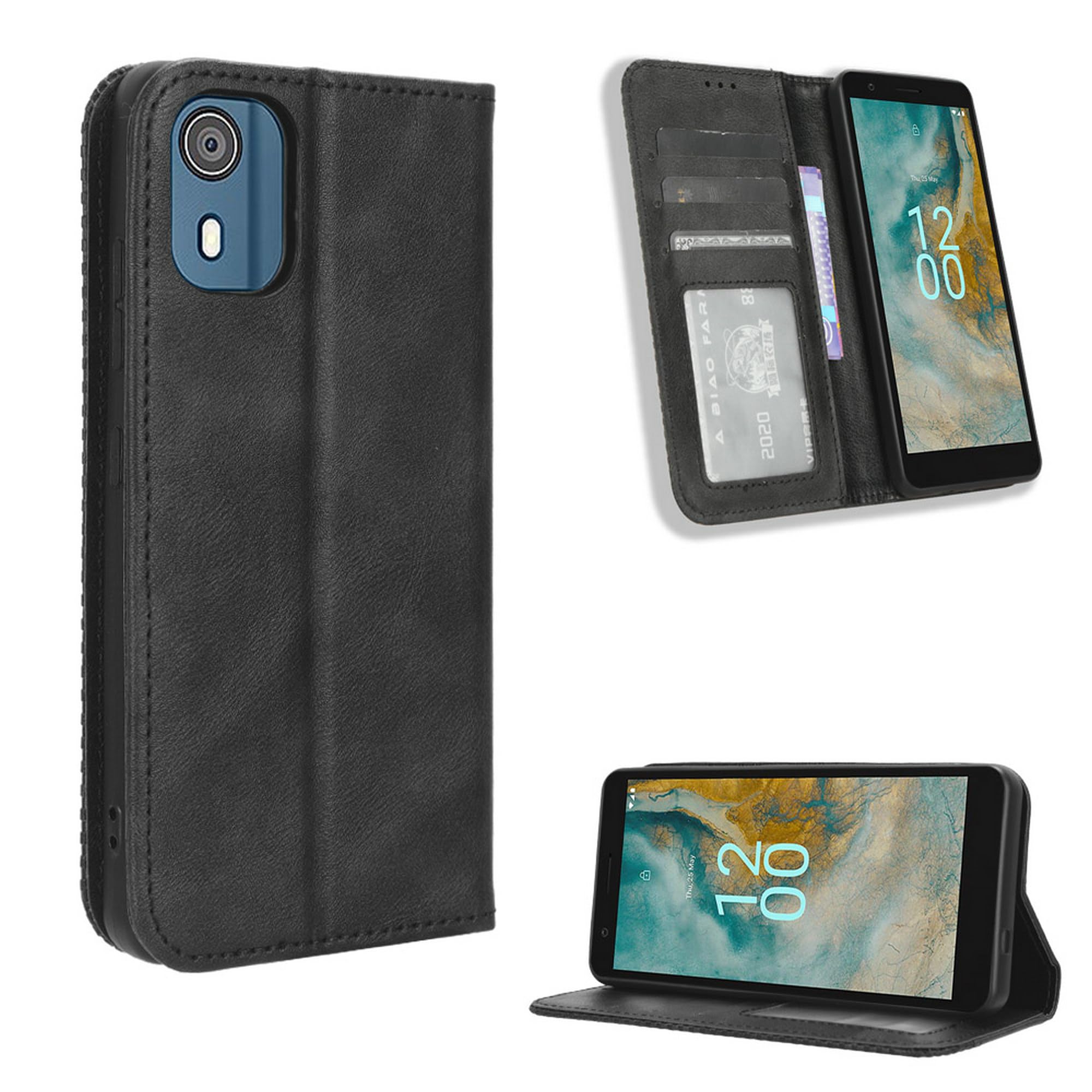 Custodia Portafoglio TIANYUE Per HTC U24 Pro - Pelle PU Con Supporto, Slot Carte E Chiusura Magnetica - Nero - 3