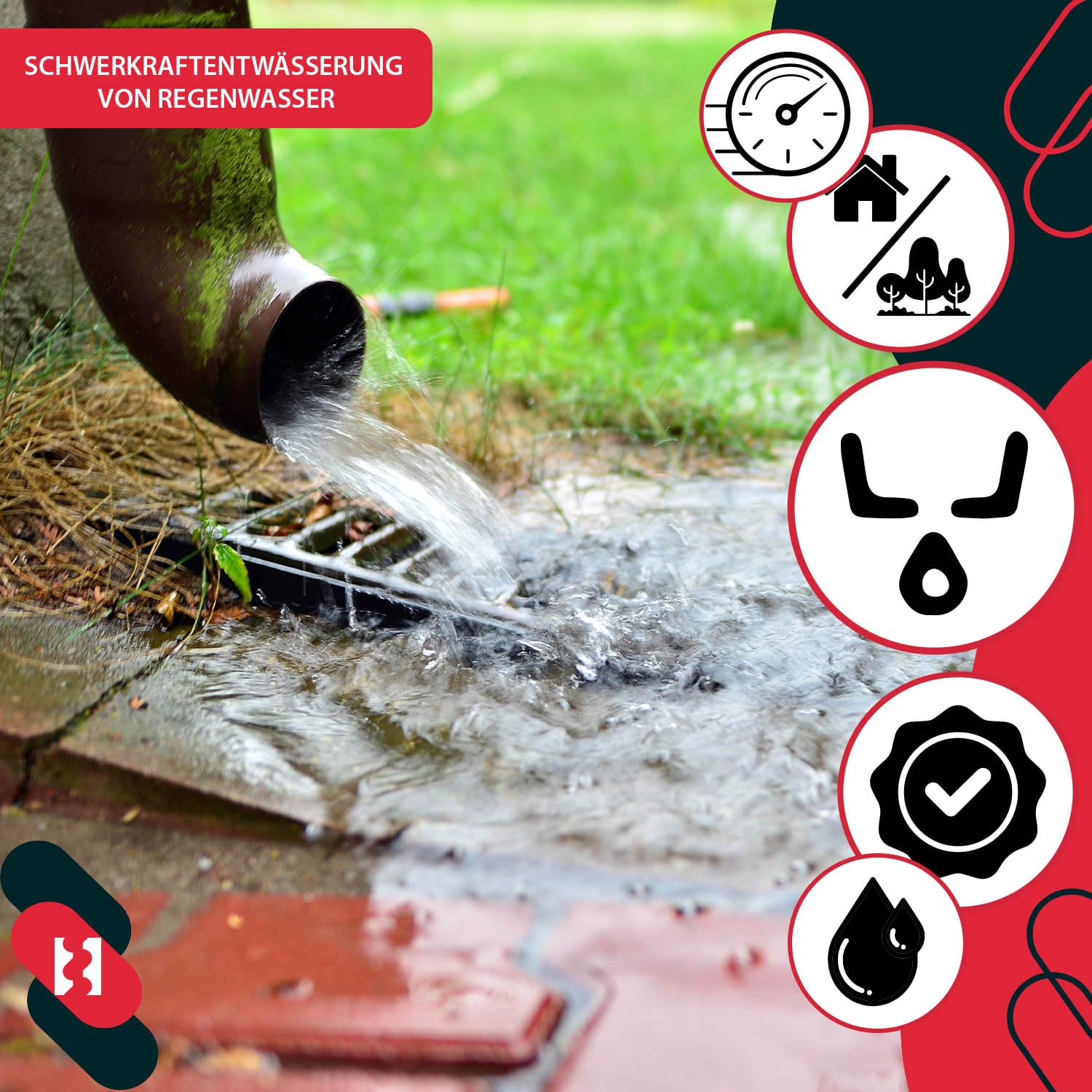 KOTARBAU® Canaleta de drenaje para garaje, sistema A15 EN1433 de 121 mm, rejilla de acero galvanizada, juego completo de canaleta para drenaje de agua de lluvia, canalón de suelo