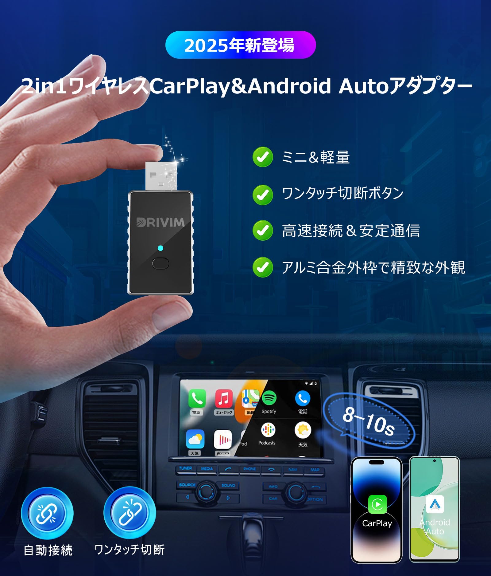 Amazon.co.jp: 【DRIVIM 最新WiFi 6＆Bluetooth 5.4搭載】2-in-1 Mini