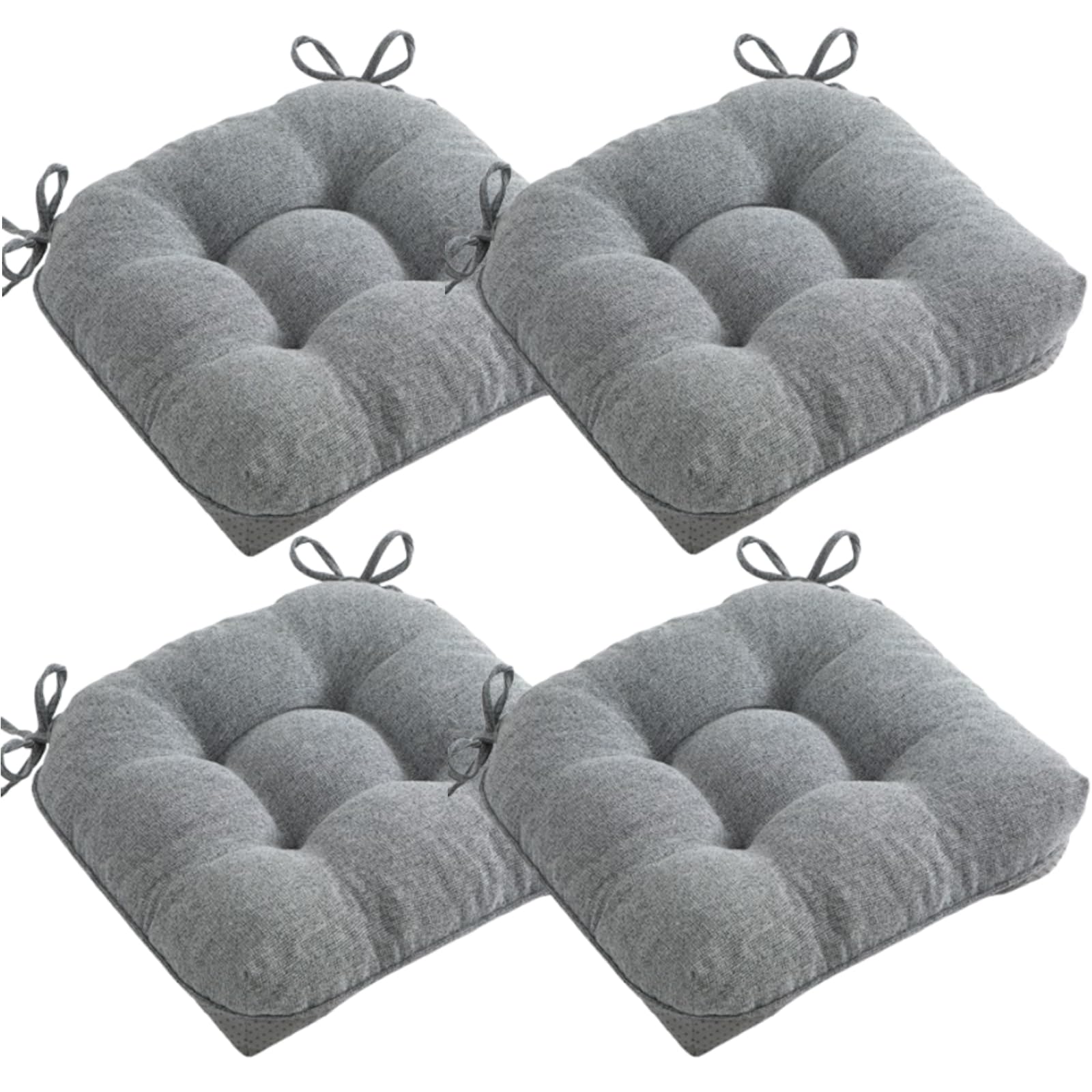 Lot de 4 coussins de chaise MemoFoam pour chaises de salle à manger, 40 x 40 cm d'épaisseur, 10 cm avec Str Idéal pour cuisine, jardin, salon, bureau, lumière