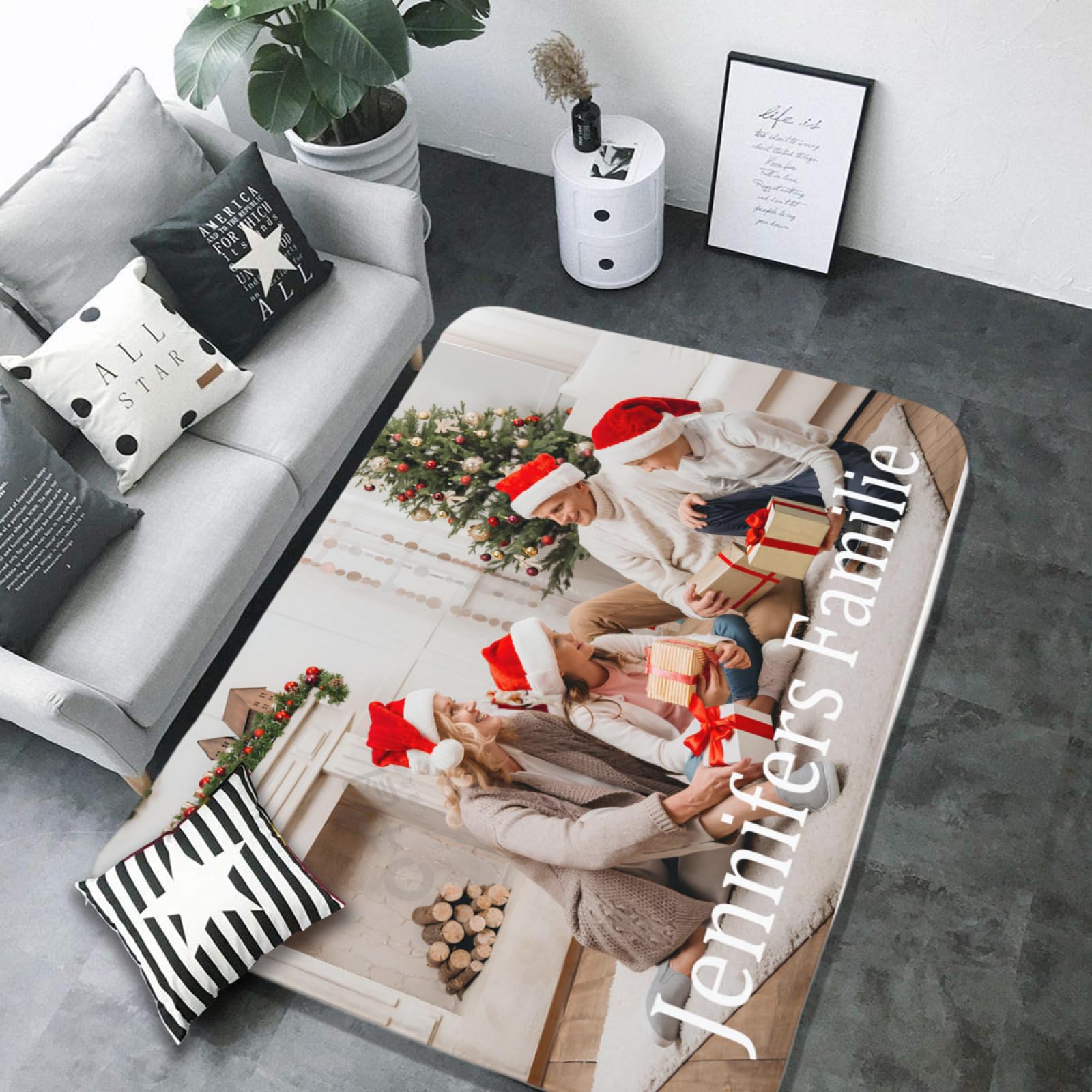 Personalisiert Teppiche, Personalisiert Teppich für Ihren eigenen Bereich, Flanell-Teppiche, rutschfest, waschbar, für Schlafzimmer Wohnzimmer Büro Garten Balkon mit Dein Bild/Text/Foto