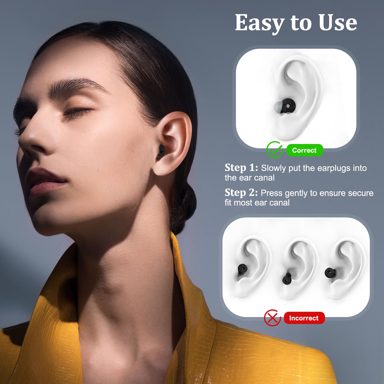 3 Paires De Bouchons D'oreilles En Silicone – 24dB, Pour Natation, Réutilisables, SD3