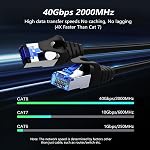 CableGeeker Patch Cables Cat 8 3ft 10 Pack Slim, Cat8 Ethernet Patch Cable 40G 2000MHz Support, Snagless RJ45 Cat 8 Patch Cable for Patch Panel to Switch, Flexible Network Cable - 3 Feet Black