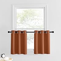 Vista 106 de NICETOWN - Cortinas opacas graduadas para ventanas pequeñas del baño, cortinas de privacidad de 30 pulgadas de largo para mini lavandería y cocina