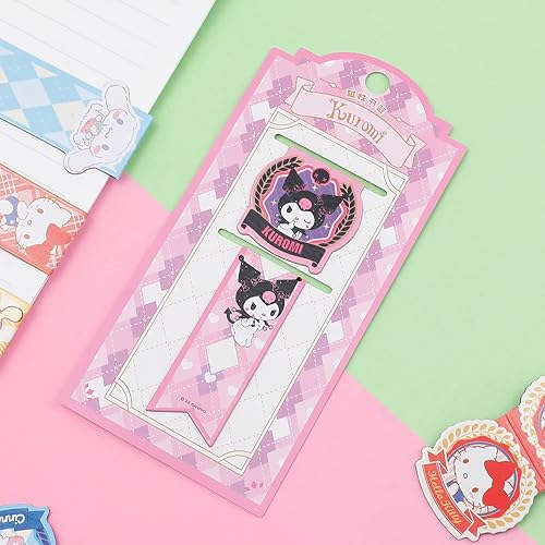 Miniatura 3 de Kuromi - Marcadores magnéticos de gatito marcadores laminados de caninamoroll marcadores de página para adolescentes-4