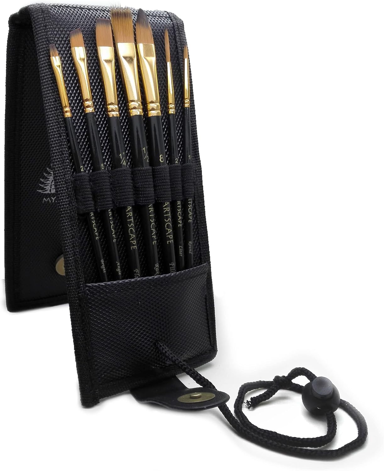 MyArtscape Pocket Paint Brush Set - 7 Artists' Paintbrushes for Watercolor, Acrylic and Oil Painting - Quality Art Supplies (Pocket Brushes - 002)