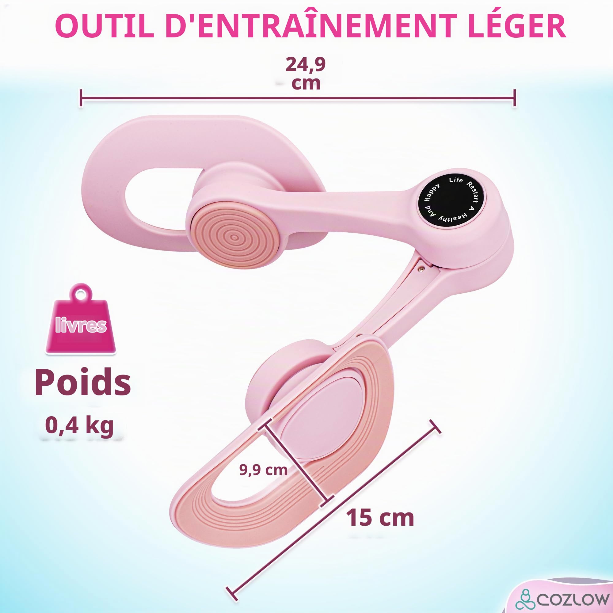 Cozlow – Appareil d’Entraînement Jambes / Cuisses – Dispositif Multifonction d’Exercice et Tonification / Renforcement Musculaire Plancher Pelvien, Hanches et Bras – Exercice Kegel, Presse-Jambes