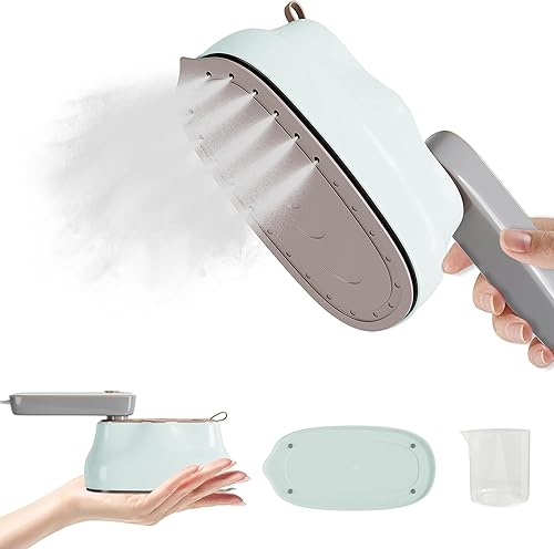 Mini plancha de vapor plancha de vapor para ropa, vaporizador de mano para vaporizador de belleza para ropa, soporte de planchado seco y húmedo, 2