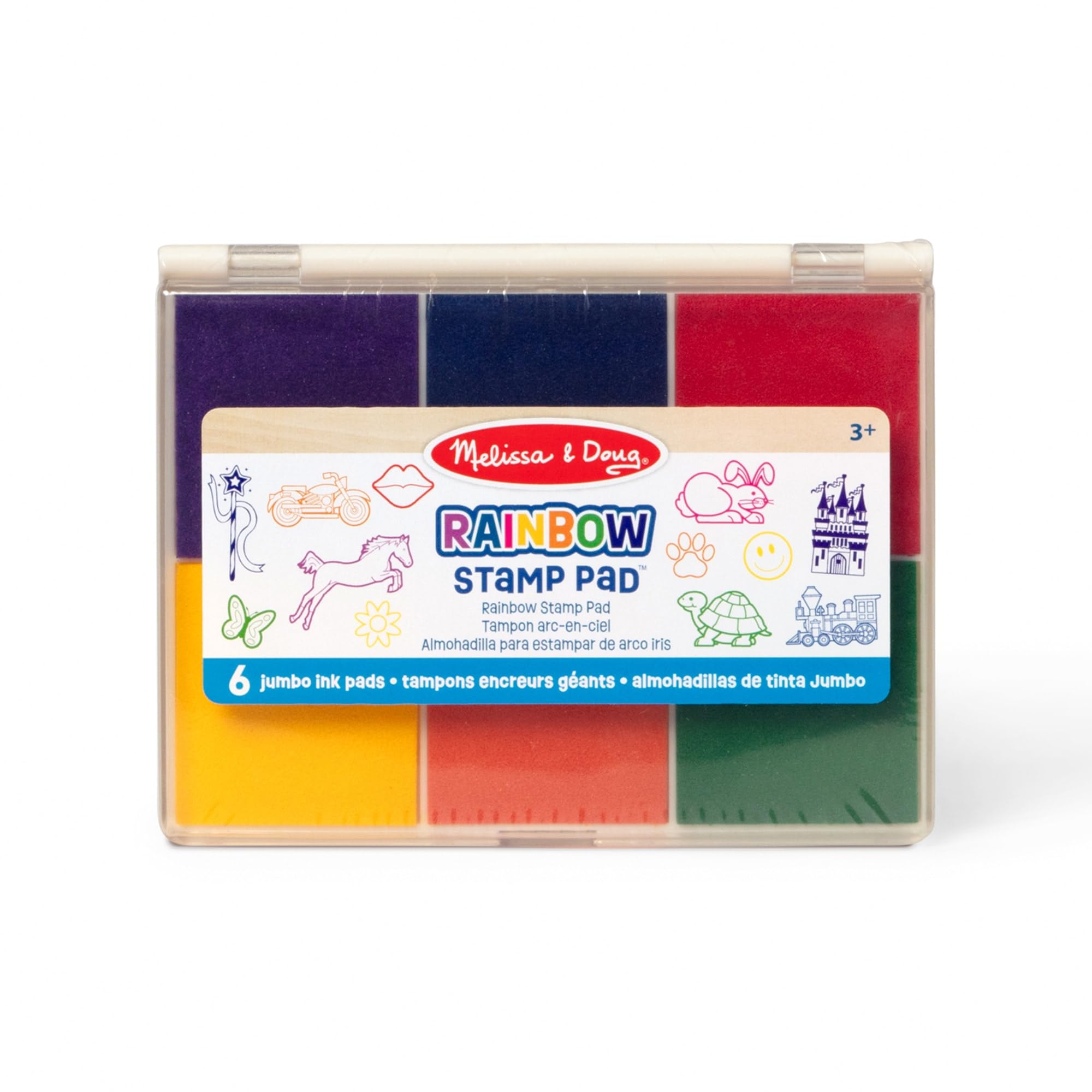 Melissa & Doug Rainbow Stamp Pad Arts and Crafts Stamp Sets and Stencils 3+ Gift for Boy or Girl