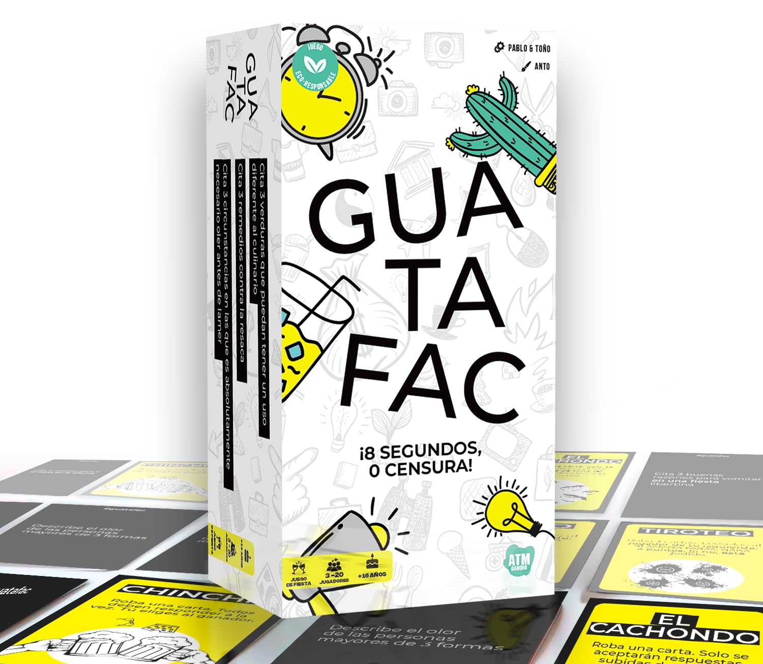 ATM Gaming Guatafac + Quickstop - Juegos de Mesa Adultos - Juego de Cartas Divertido para Fiestas y Previas - Más de 1 Millón de Jugadores - Dinámico, Rápido y Atrevido