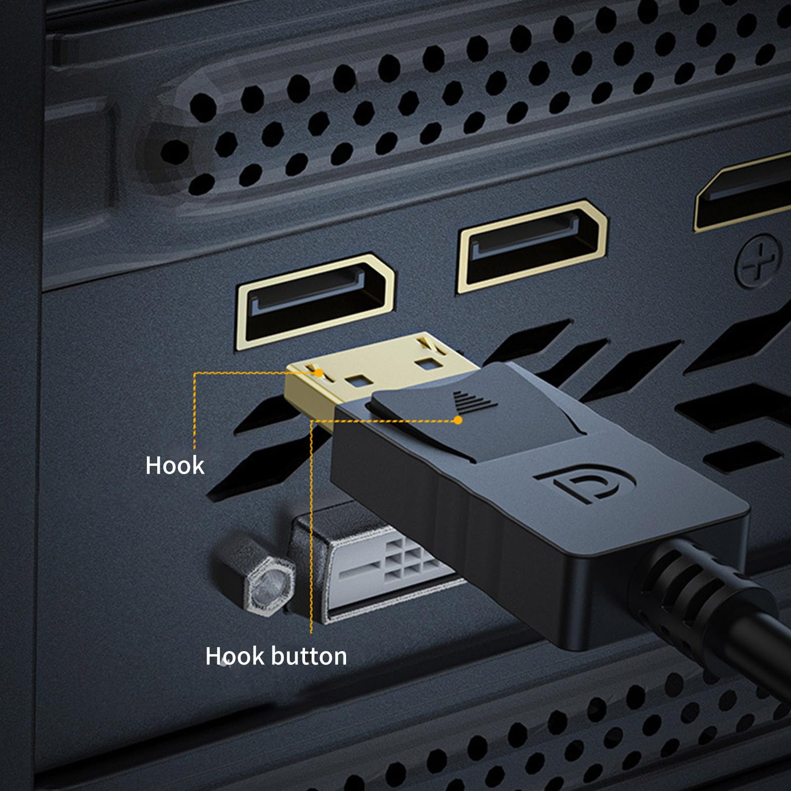 Adapter kompatybilny z HDMI kabel przyłączeniowy 4K / 1080P do monitora komputera stacjonarnego, projektora, projektora
