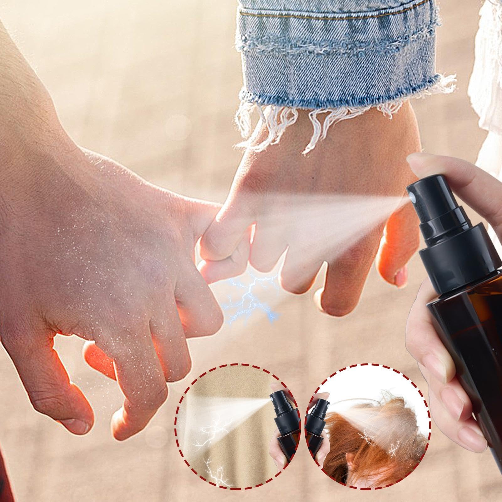 Antystatyczny spray, odświeżacz tkanin, statyczny środek do usuwania ubrań, pojemność 100 ml niedrażniąca formuła dejonizowana woda łagodne środki powierzchniowo czynne długotrwały efekt lekki zapach