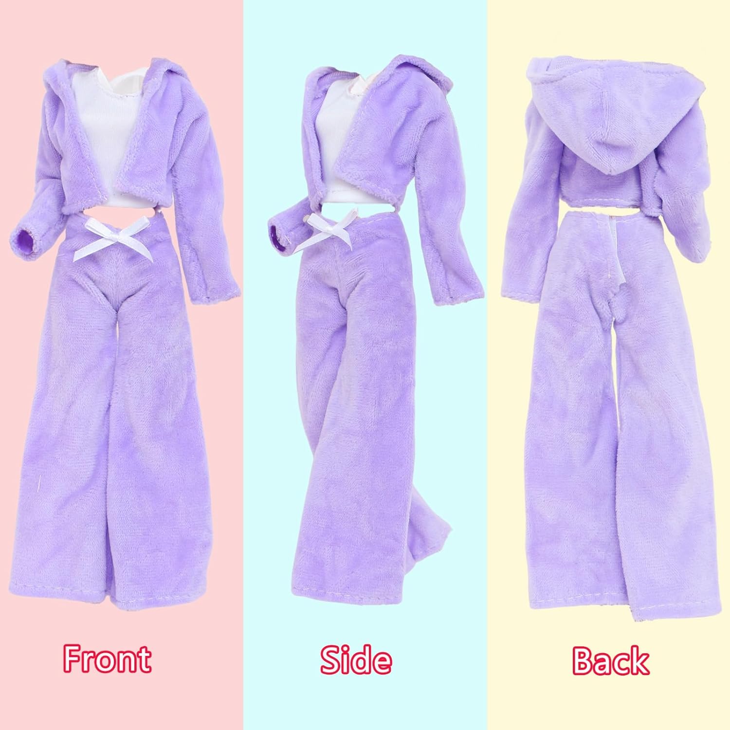 3 Sets Handmade Doll Clothes for 11.5 inch Girls Dolls Accessories, Spring Summer Winter Sport Style Outfits with Pants & Shoes (Blue/Purple/White)