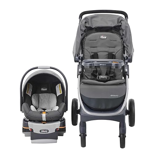 Miniatura 2 de Chicco Bravo Sistema de Viaje Trio 3 en 1, Cochecito de plegado rápido Bravo con asiento y base para automóvil infantil KeyFit 30, Combo de asiento