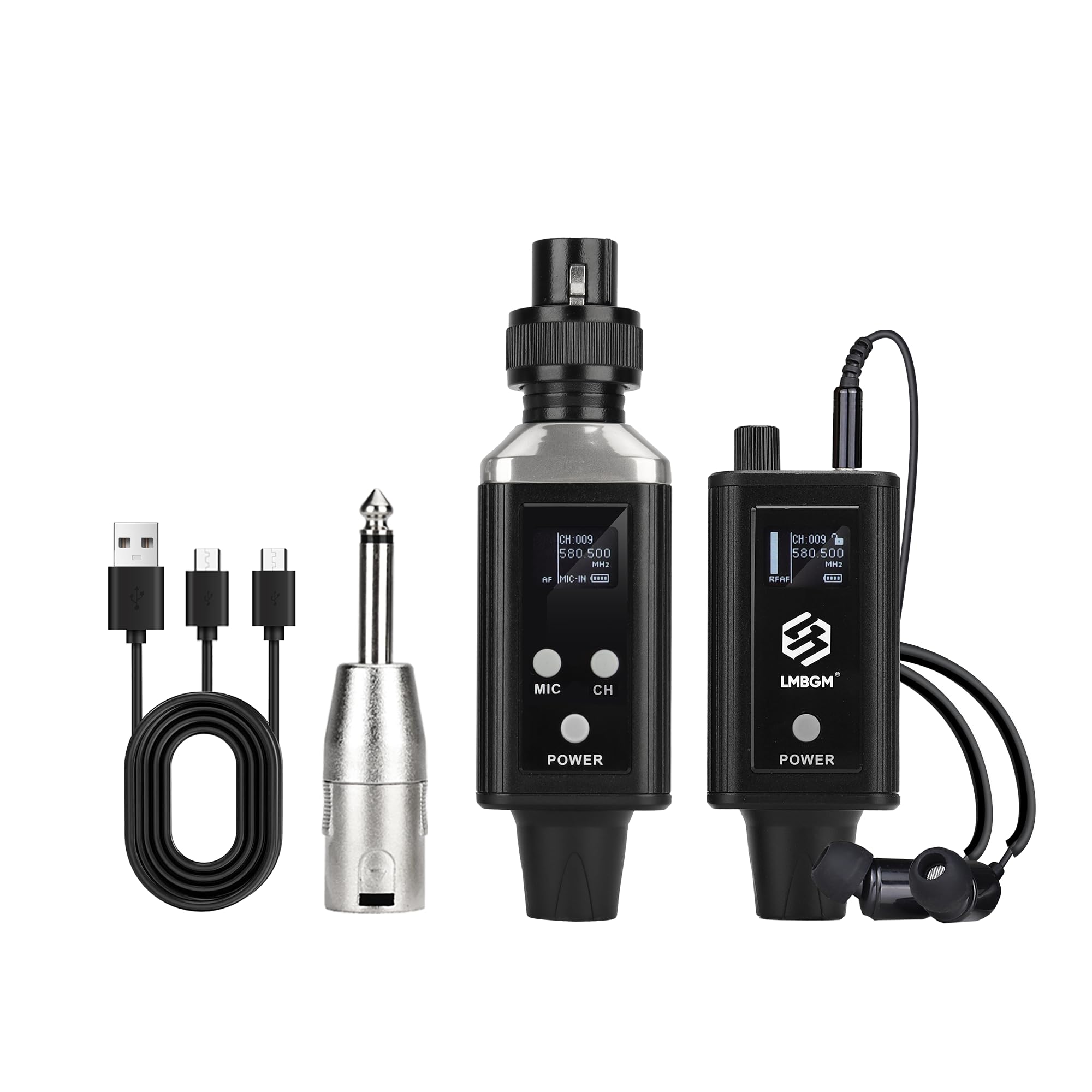 A9 UHF Wireless in Ear Monitor System Transmitter and Beltpack Receiver for Studio, Band Rehearsal and Live Performance (A9-1)