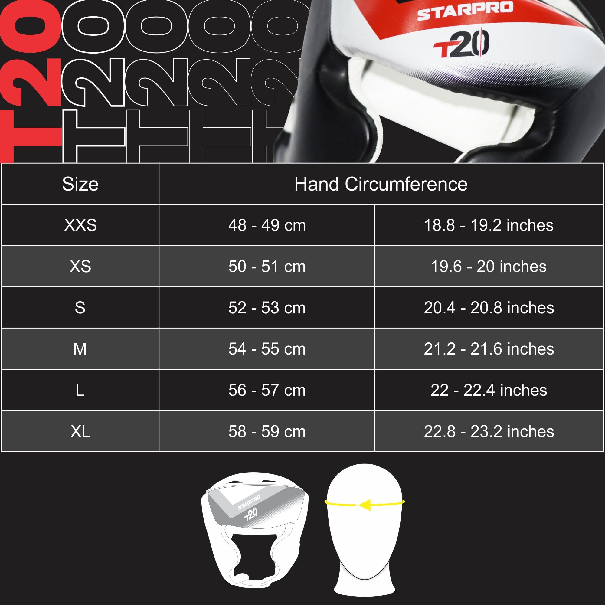 Starpro T20 Boxing Headguard for Muay Thai & Kickboxing - PU Leather Protective Headgear for Training & Competition - Image 2