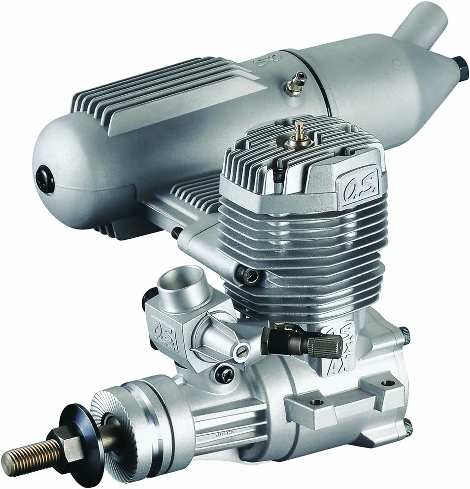 O.S. 65AX Glow-Powered Aircraft Engine with Advanced Bimetallic Liner and E-4010A Muffler