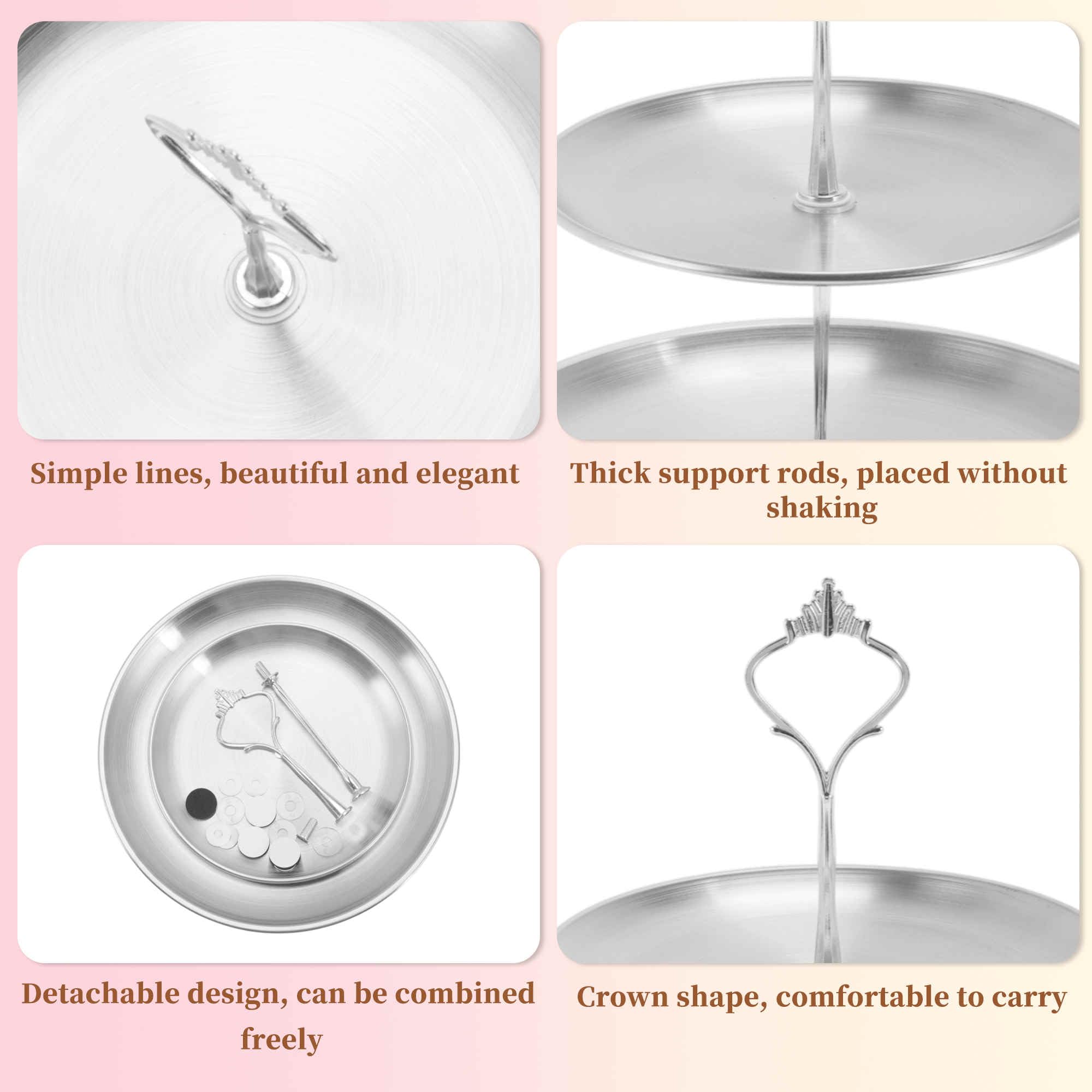 2 Etagen Dessert Cupcake Ständer Cupcake Ständer Halterung Runder Cupcake Halter Turm Mit Etagen Servier Tablett Für Donuts Früchte Silberfarben