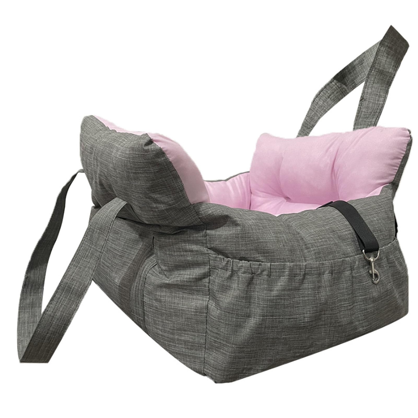 Tnfeeon 17.72x15.75x12.6inch para Perros Pequeños Medianos de hasta 25 Lbs Cama de Seguridad para Viaje para Automóvil con Cinturones de Seguridad Bolsillos de Almacenamiento Nido Portátil para