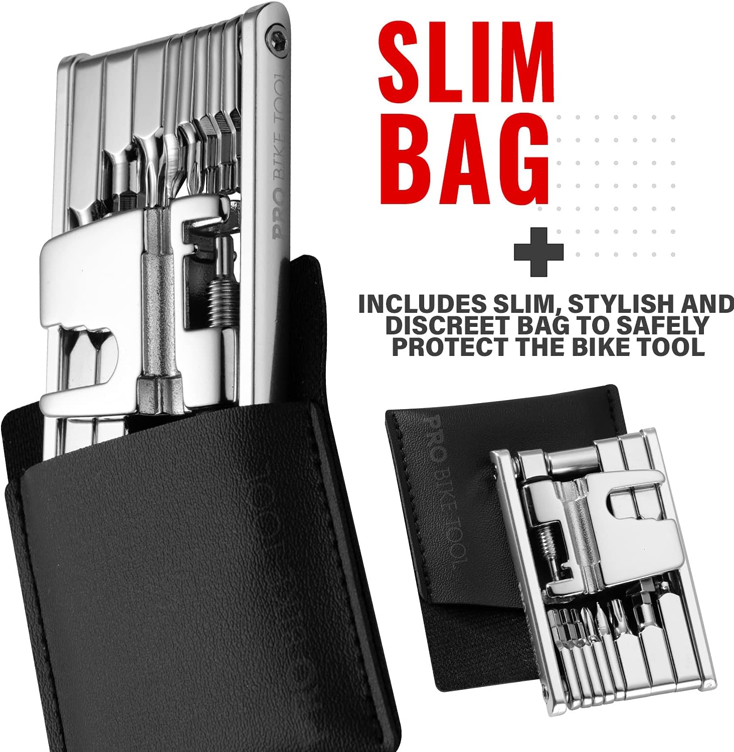 PRO BIKE TOOL Bicycle Multitool - Reliable, Compact and Lightweight Repair Kit for Road and Mountain Bikes - Strong Full Stainless Steel, No Rust, Long Leverage Tools, Includes Bag : Sports & Outdoors