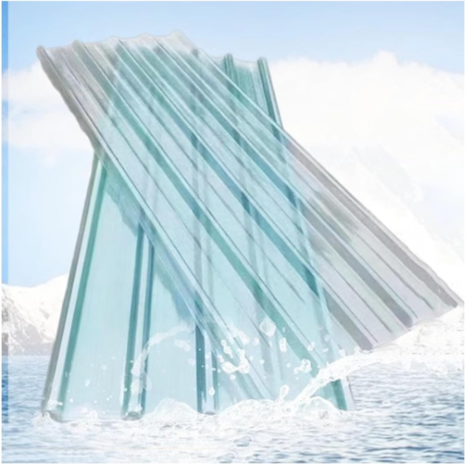 Clear Roof Sheet，FRP Clear Roof Sheet,Insulating Roofing Cladding Panel,Sun Roofing Tiles Fiberglass Daylighting Panels,Rainproof Carport，Roof Panels,for Garage Carport(Color:3pcs,Size:0.9*1.6m/35*63i