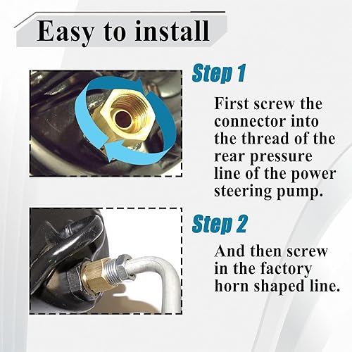 Miniatura 3 de LS Swap - Pieza de repuesto para bomba de dirección asistida, uso para convertir líneas de estilo antiguo de 38 pulgadas M16-1.5 a 58-18, se adapta