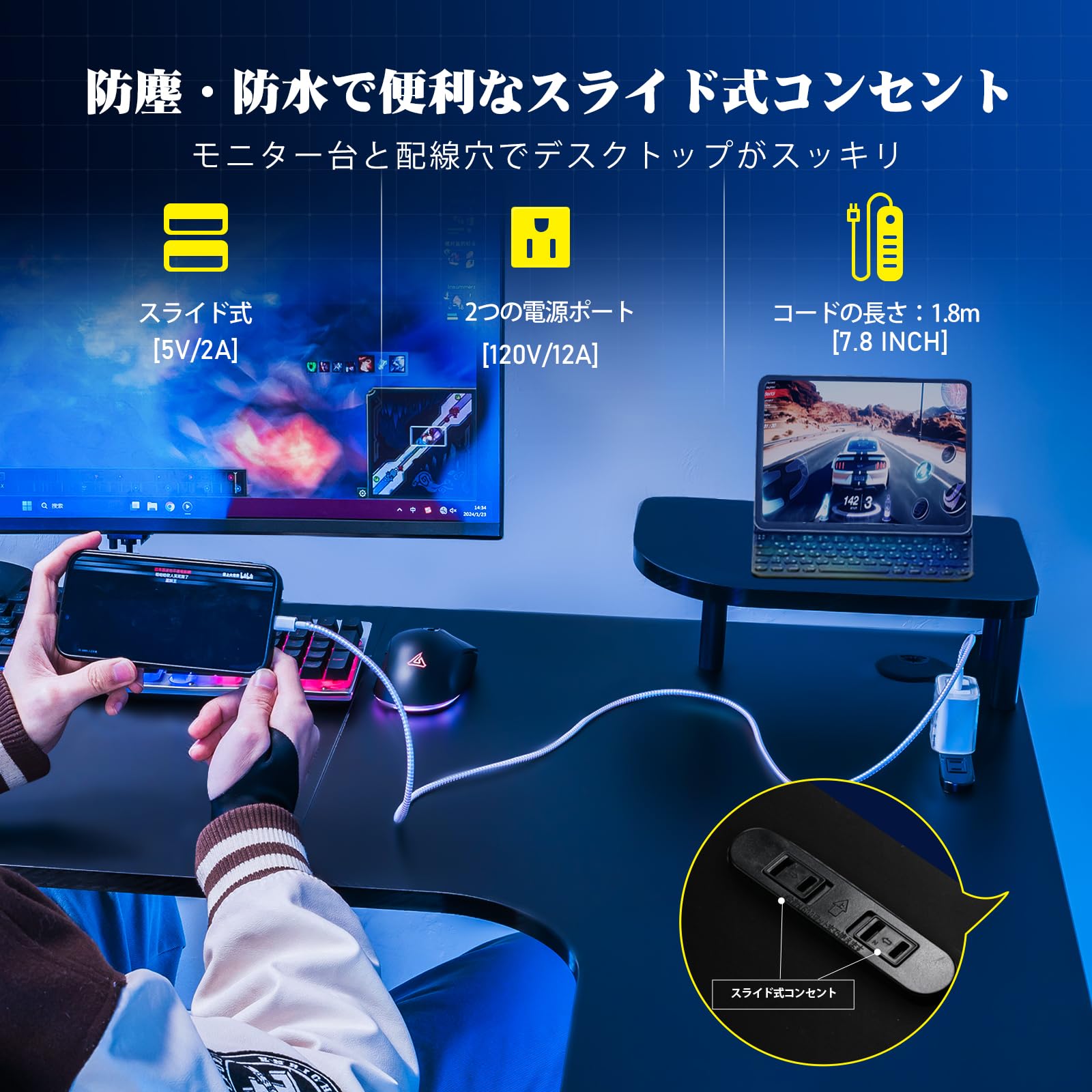 Amazon.co.jp: GTRACING (ジーティーレーシング) デスク L字 パソコン