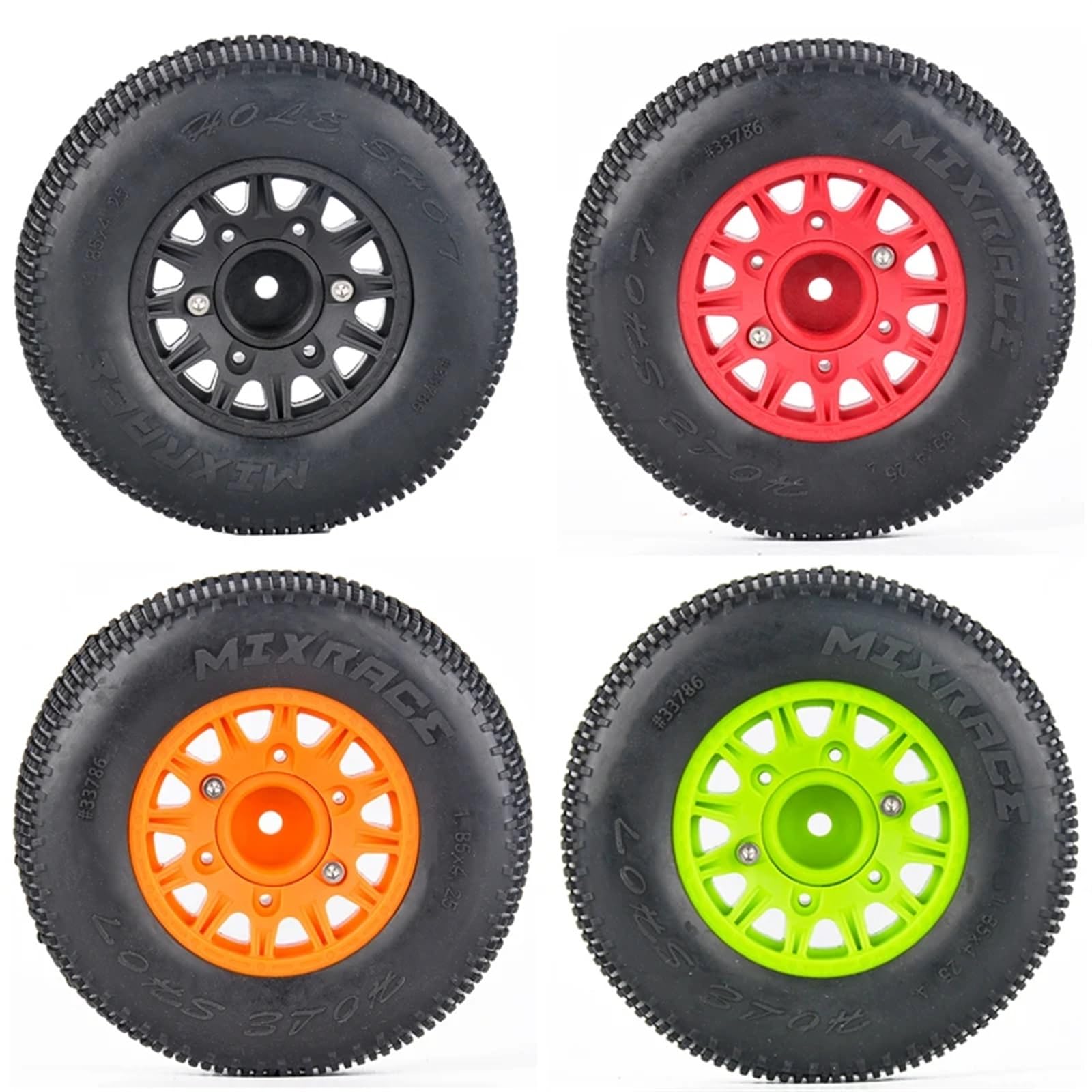 Neumáticos Coche RC para LT18067 1/10 4 Piezas Neumáticos Cortos Camión Todoterreno For Modelo Neumático Coche Agarre Pequeño Adaptador Resente Al Desgaste 12 Mm 14 Mm Y 17 Mm(Black)