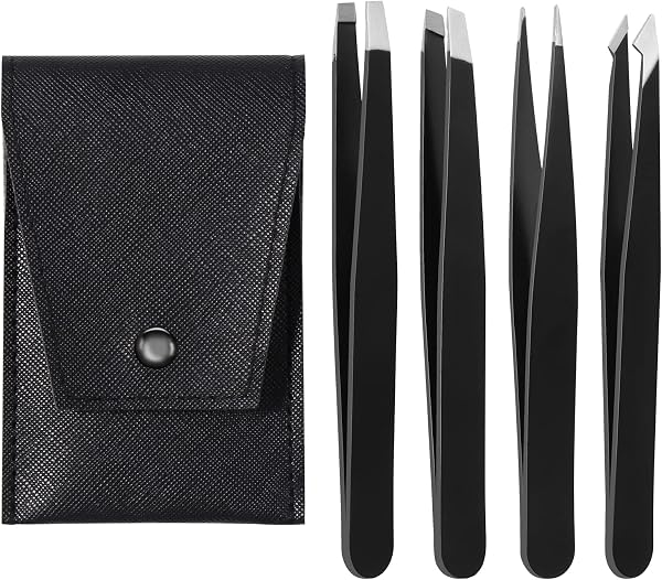 Brencco set de 4 pinzas de depilar, 9,5 cm – Imagen 1