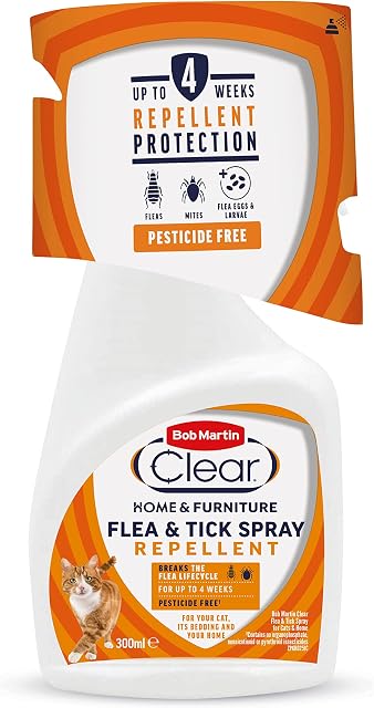 Bob Martin Clear | Flea Spray for Cats and Home | Controls Flea and Tick infestations in the Household (300ml)