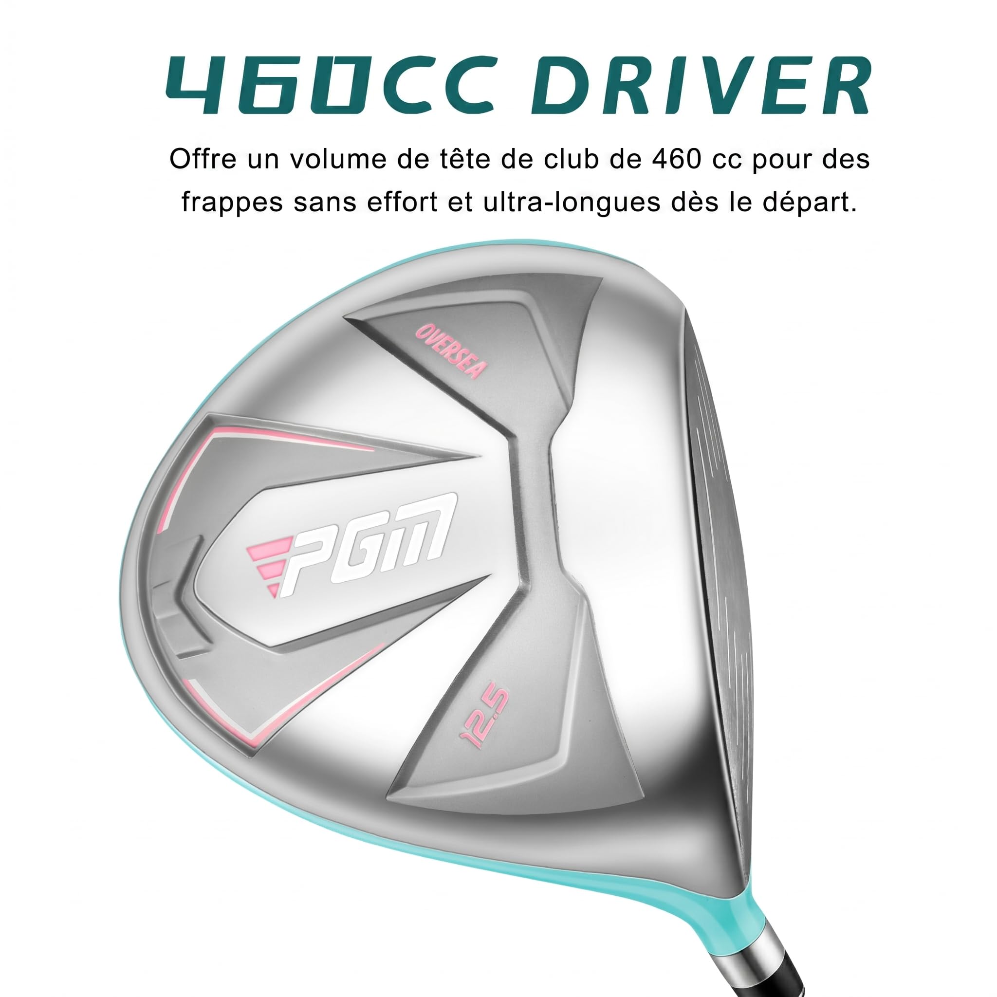 PGM Ensemble de clubs de golf pour femme avec 12 clubs – 4 bois (#1, 3, 5, 4H), 7 fers (#5, 6, 7, 8, 9, PW, SW) et 1 putter – Sac de support de golf