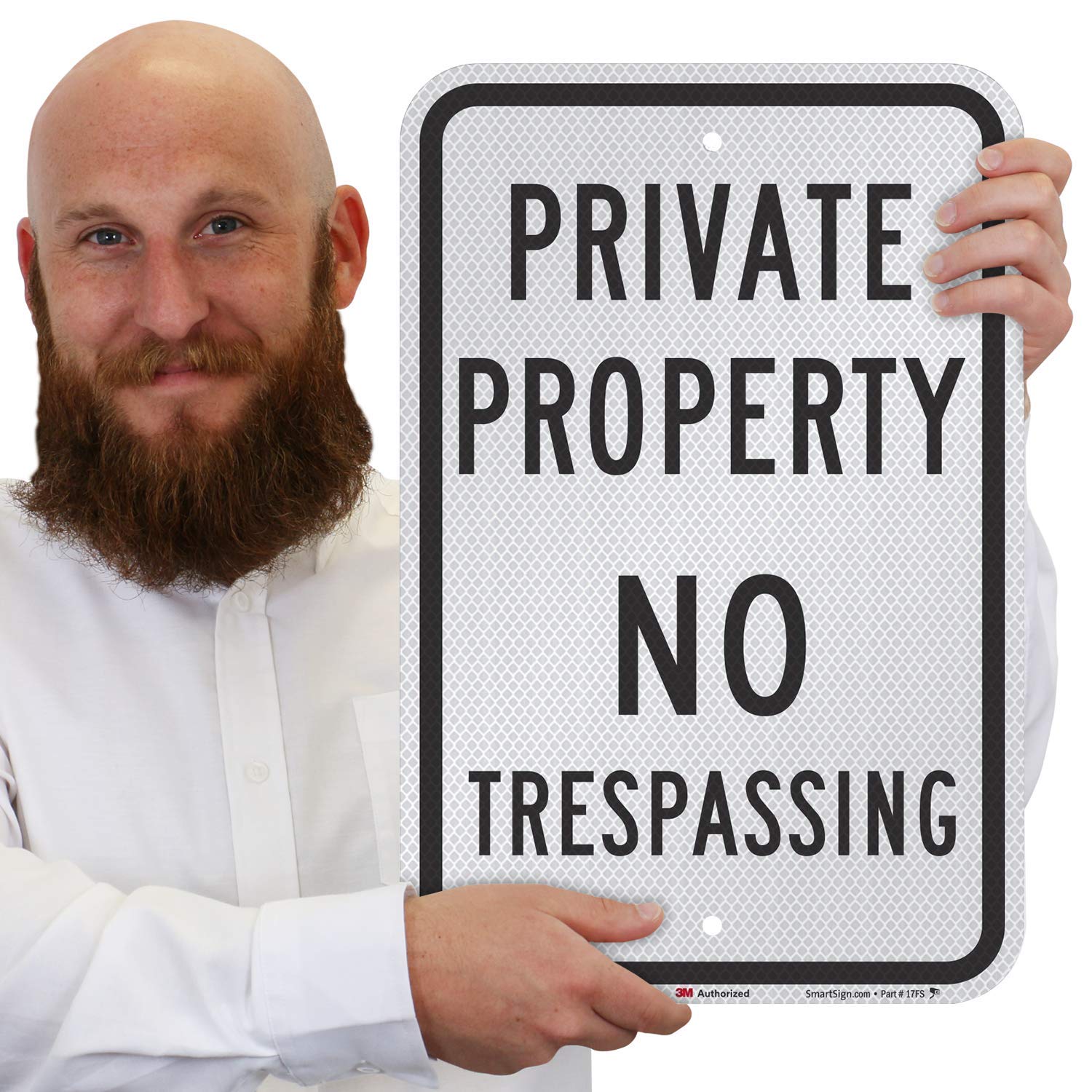 Smartsign Sécurité Sign, Legend "Propriété privée – pas Entrés", Noir sur blanc, 18" x 12", Noir sur blanc, 1