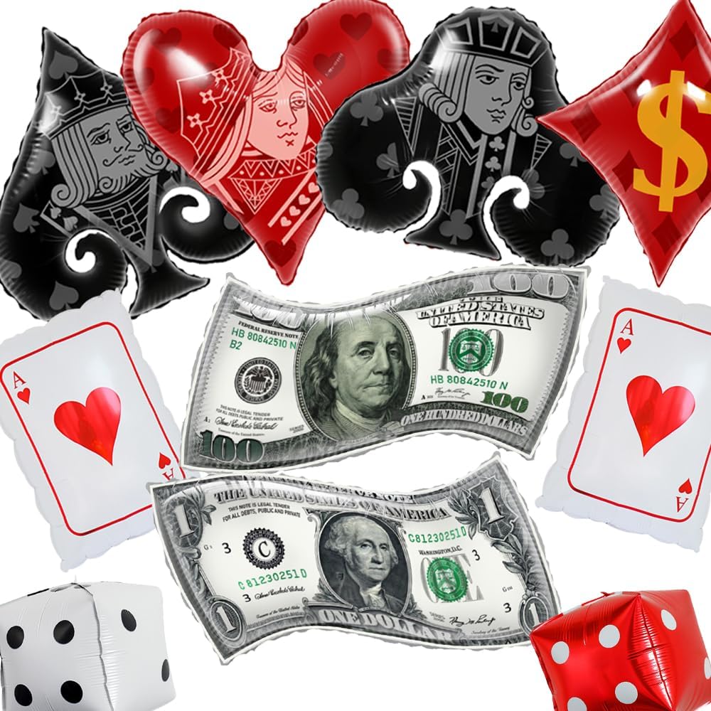 Dollar Dice Balloons - Fun Smiley Face Balloons For Parties, Decorations & Celebrations
