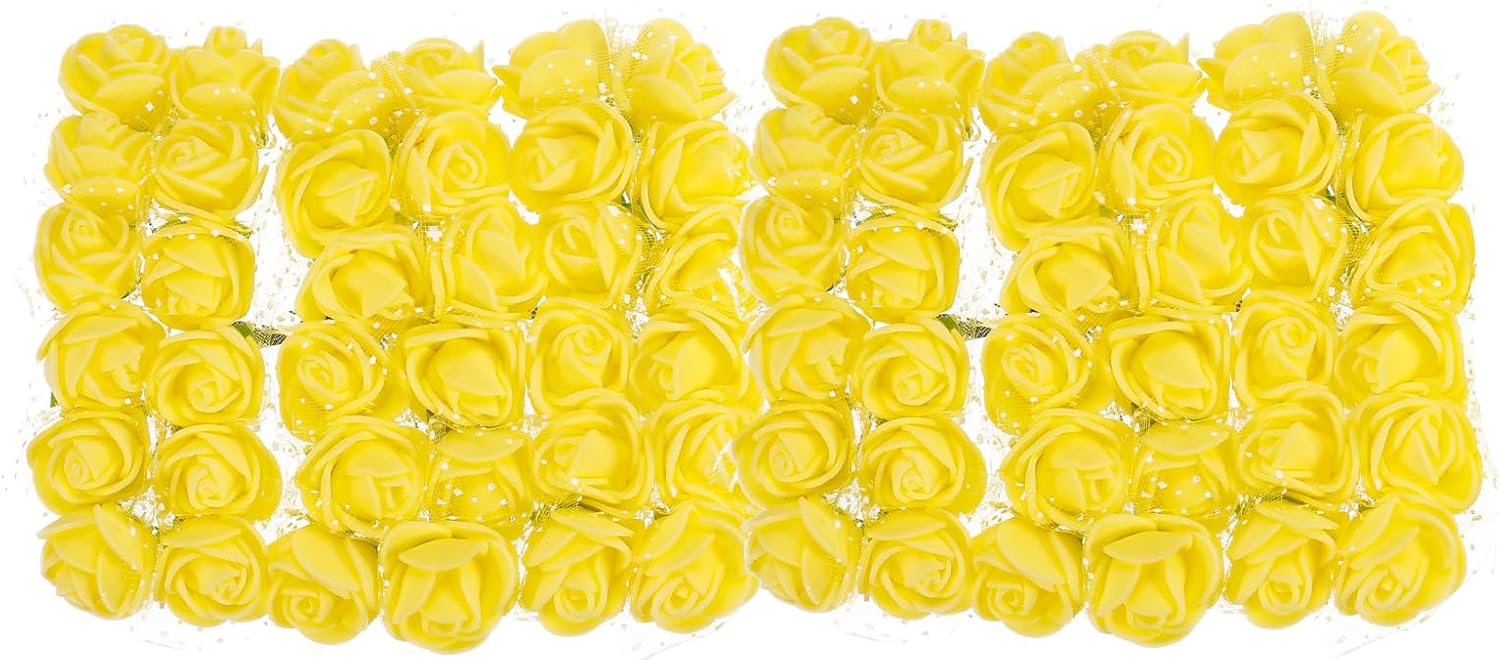 MECCANIXITY Artificial Rose Flower Heads, Grey Mini Faux Flowers 0.8 Inch-1 Inch for DIY Craft Wedding and Party Decoration Pack of 288