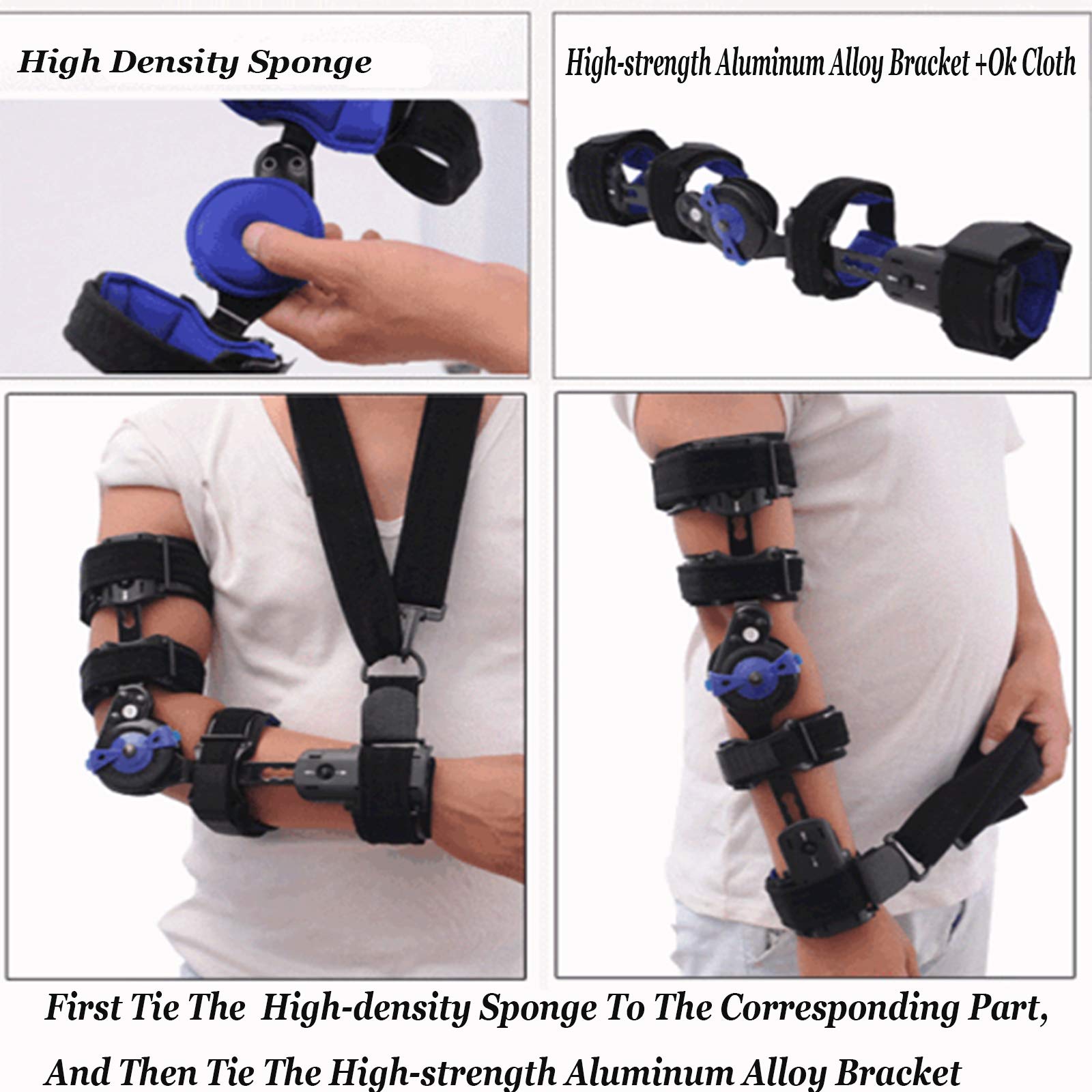 Soporte De Articulación De Codo Ajustable, Ortesis De Codo Soporte De Barra De Acero Brazo De Refuerzo Fijo La Abrazadera,Left