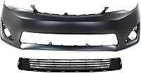 Garage-Pro Primed Front Bumper Cover Kit for Toyota Camry 2012-2014 L/LE/XLE/Hybrid - Direct Fit Replacement with Grille, 2-Piece