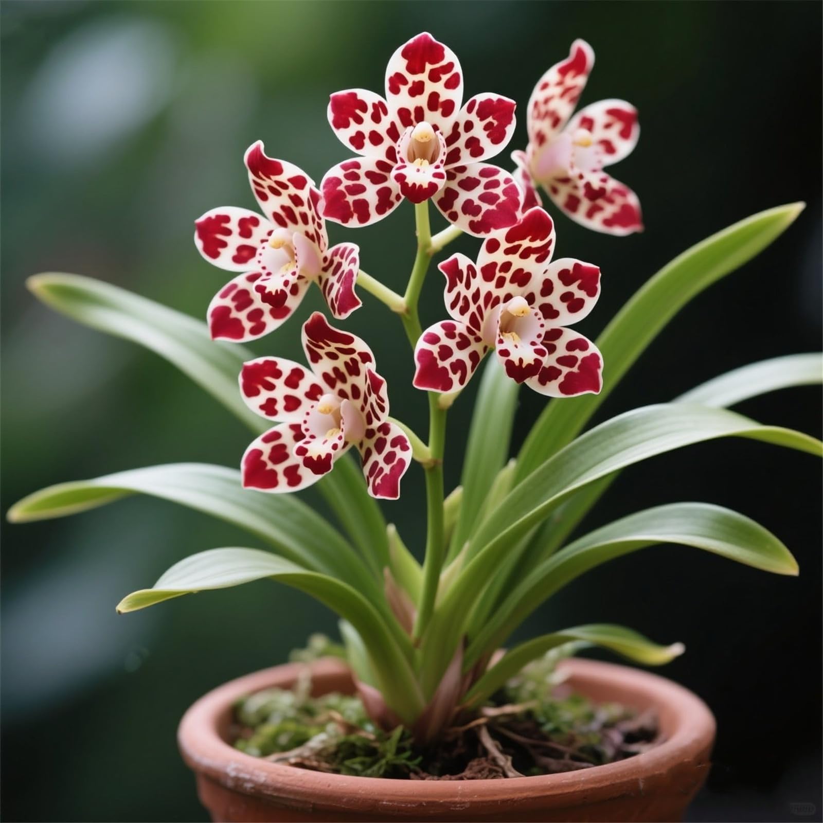 Fragrant Cymbidium Orchid&Indoor and Outdoor Potted Plants - Easy to Bloom/That Grow Fast/Golden Jade Carving/Garden-15bulbs-F