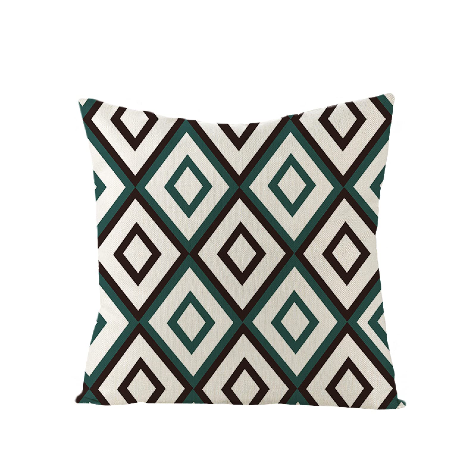 Sofa Fundas Cojines 60x60 Pack de 4 Cuadrado,Funda de Almohada Lino con Cremallera Invisible,Funda de Cojín Decoración para Hogar Sala Cama Jardín Silla Coche-geometría