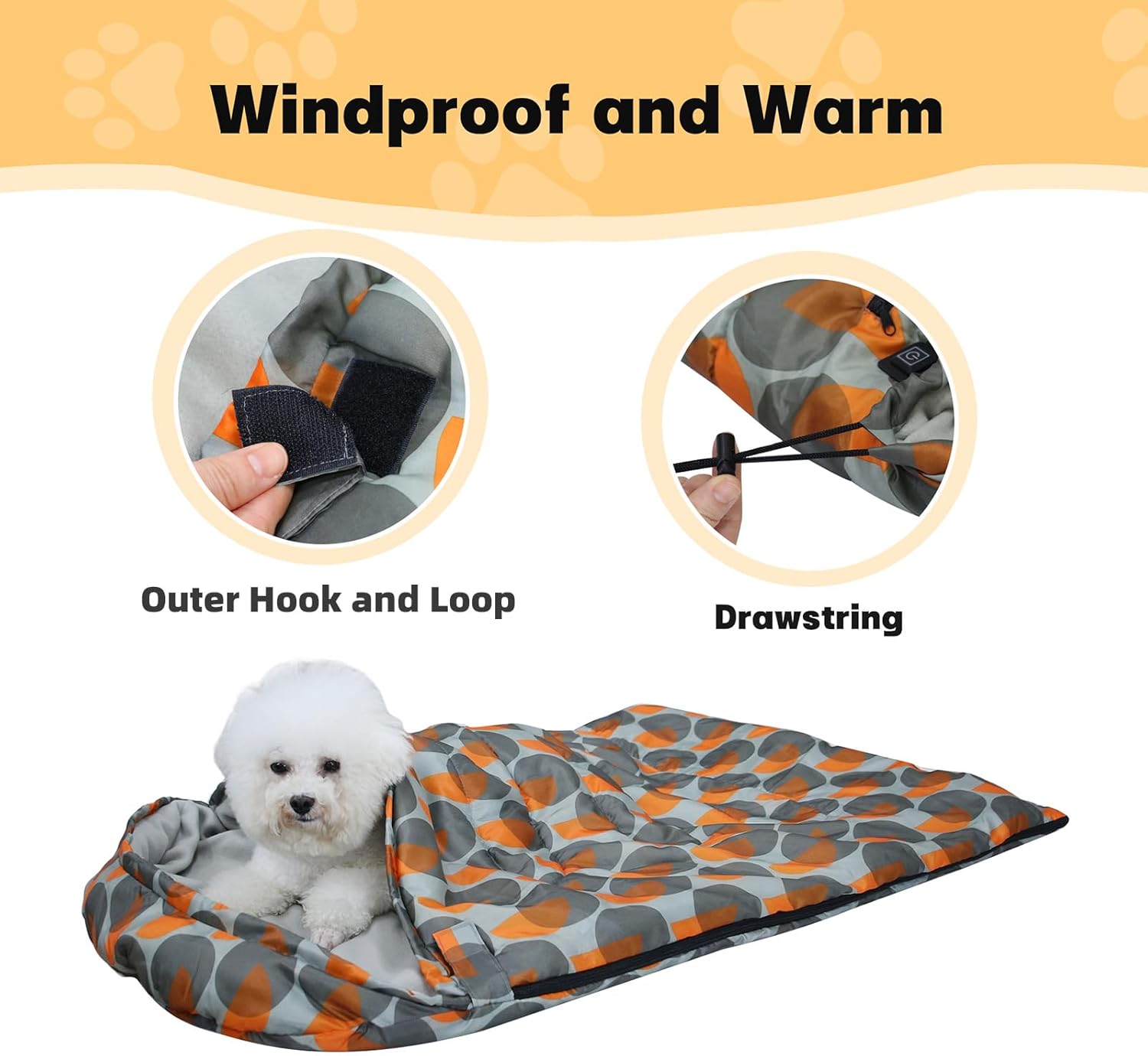 Pet Dog Sleeping Bag Adjustable Temperature Heating Dog Bed Camping Pet Warm Sleeping Bag