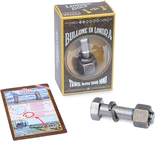 Logica Puzzles Art. London Bolt - Rompecabezas de fundición - Metal Brain Teaser - Dificultad 26 Medio - Colección de viaje