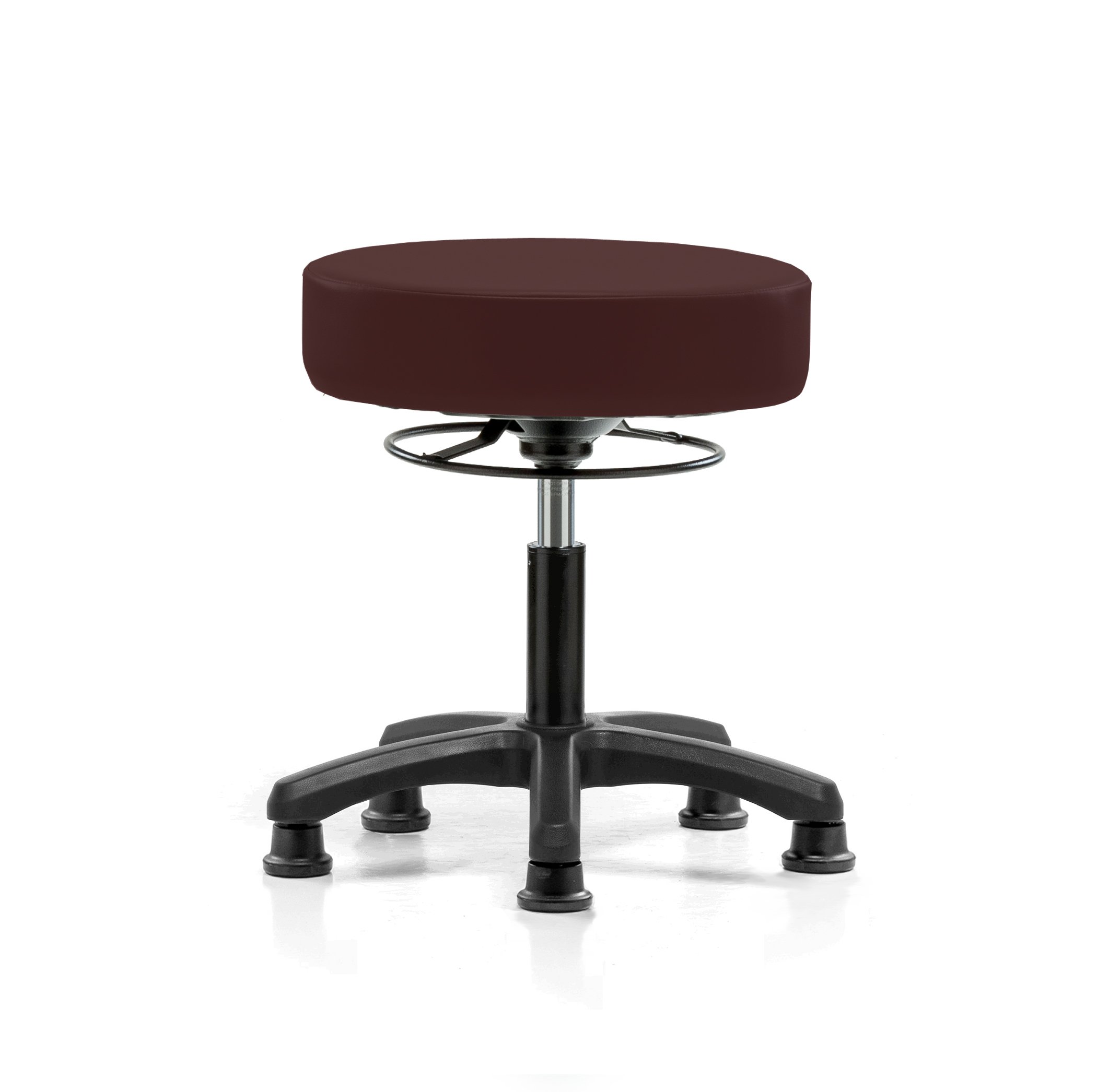 Perch Lab Stool, Glides, 18-23", Burgundy Vinyl